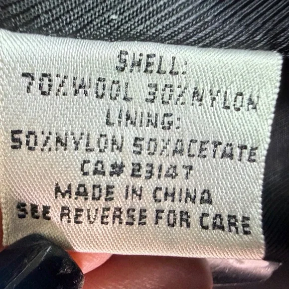 Talbots Houndstooth Double Breasted Belted Peplum Coat Jacket Women's Size L 50s - Picture 6 of 9